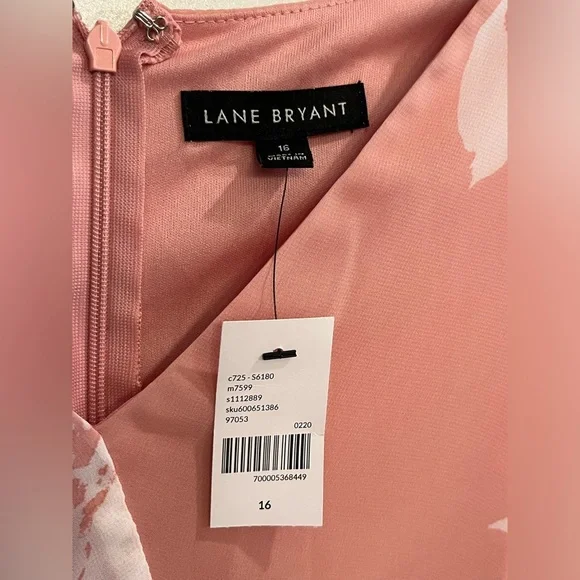 Lane Bryant Pink Floral Dress Size 16 NWT - Picture 4 of 15